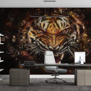 Kaplan Desenli 3D Duvar Kağıdı | Duvar Kağıdı Marketi