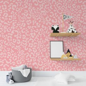 Pembe Leopar Desenli Duvar Kağıdı | Duvar Kağıdı Marketi