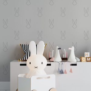 Minimal Tavşan Desenli Duvar Kağıdı