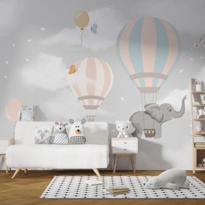 Balonlarla Uçan Fil Duvar Kağıdı