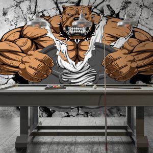 Spor Salonları İçin Köpek Desenli 3D Duvar Kağıdı | Duvar Kağıdı Marketi