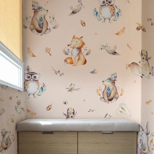Soft Tonlarda Orman Hayvanları Duvar Kağıdı