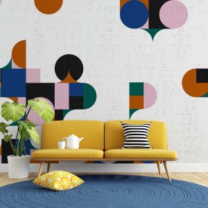 Soyut Renkli Geometrik Desenler Duvar Kağıdı