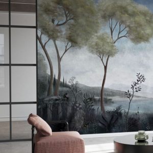 Mavi Deniz Tropikal Desenli 3D Duvar Kağıdı